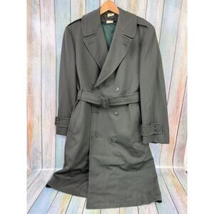 Wool Gabardine Overcoat AG-44 Vintage Trench Coat 1967 Size 36R Military Army